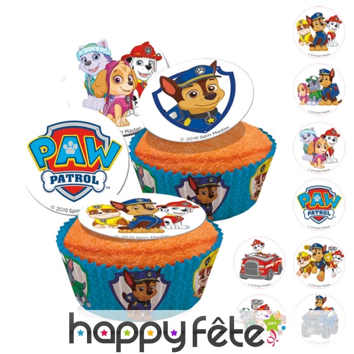 Minis disques Pat patrouille en sucre