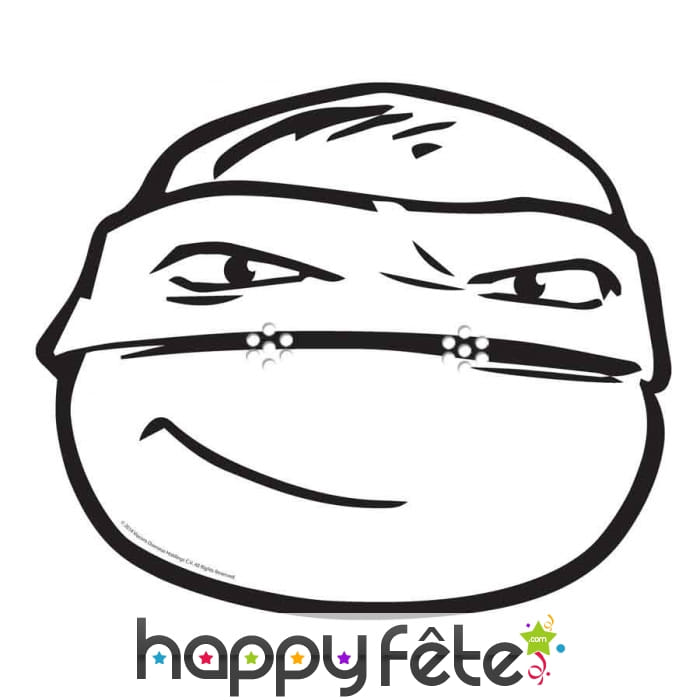 Masque de Raphael à colorier, Tortue Ninja