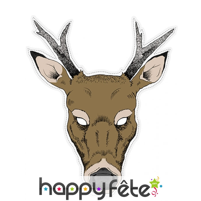 Masque de renne dessiné en papier
