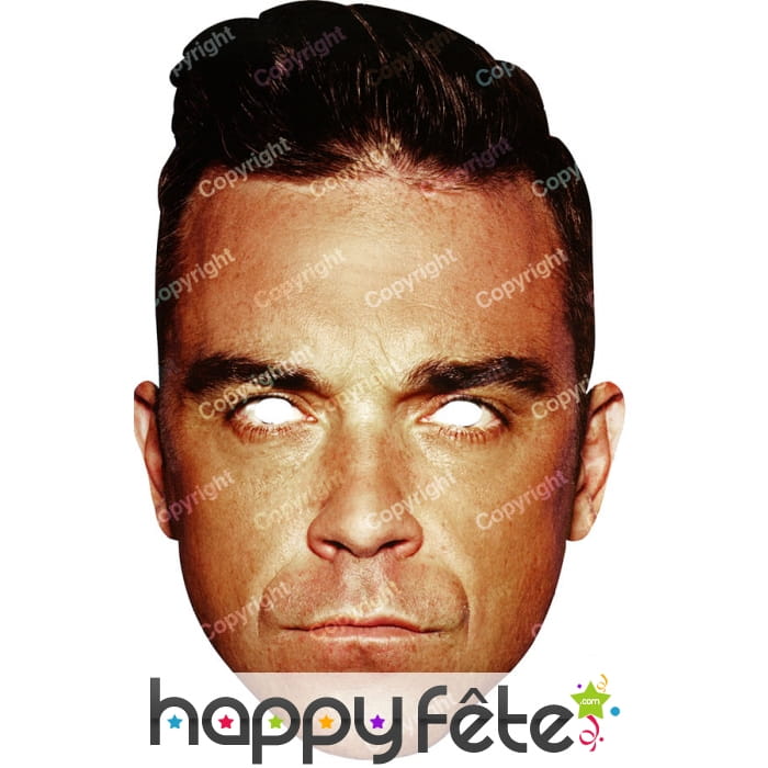 Masque de Robbie Williams en carton