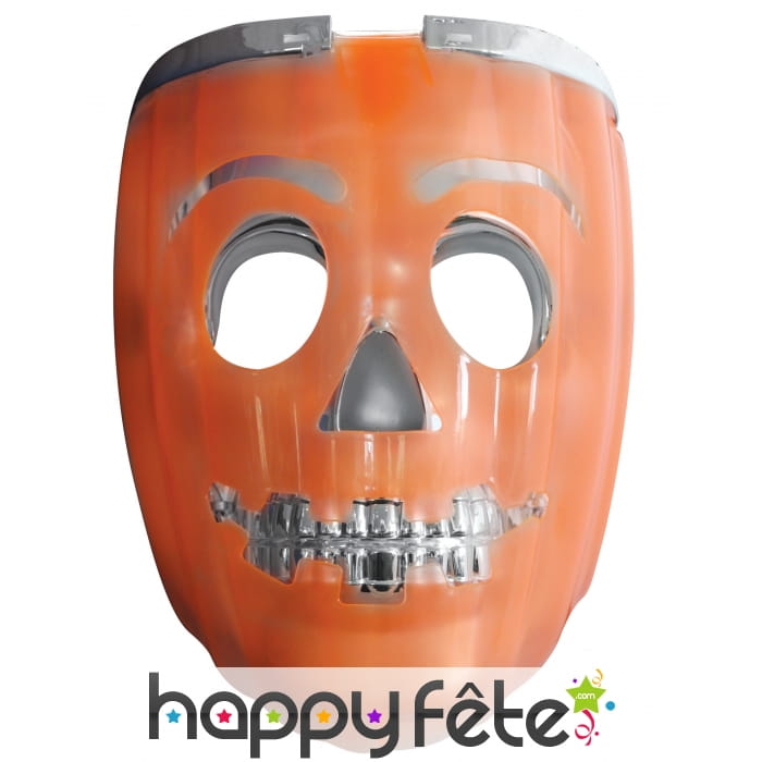 Masque de robot citrouille lumineux
