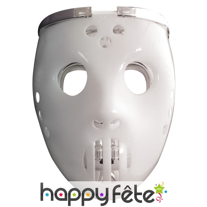 Masque de robot joueur de hockey lumineux