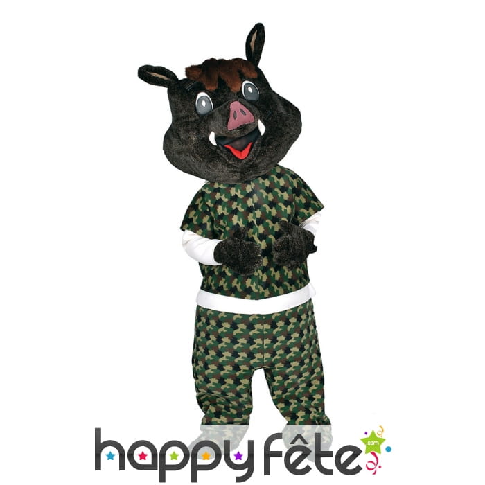 Mascotte de sanglier noire pour adulte