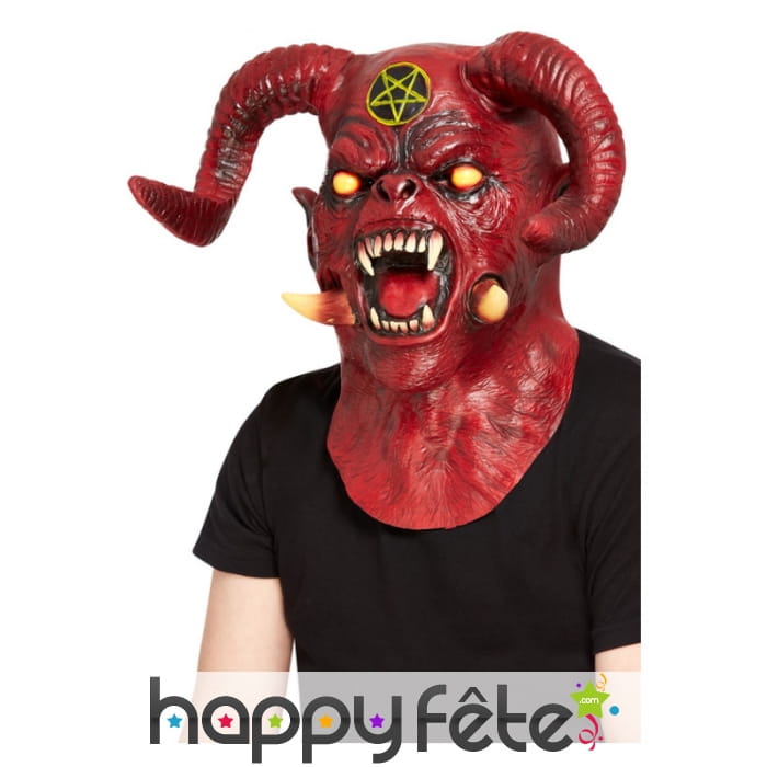Masque de satan intégral rouge pour adulte