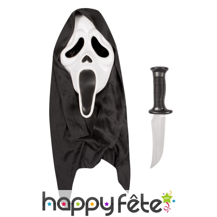 Masque de Scream avec couteau, pour adulte