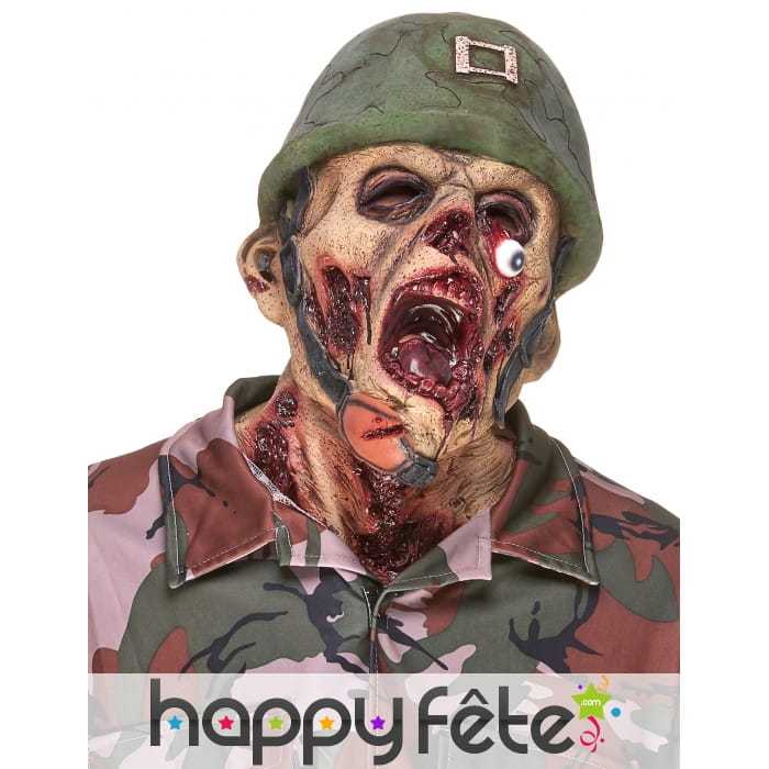 Masque de soldat zombie défiguré