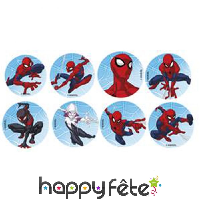 Minis disques Spiderman en sucre de 34mm