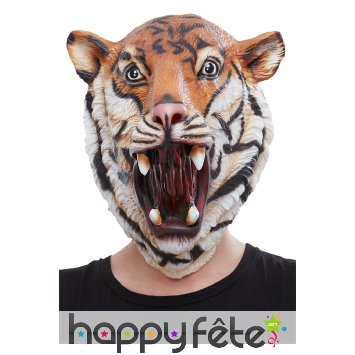 Masque de tigre qui rugit intégral pour adulte