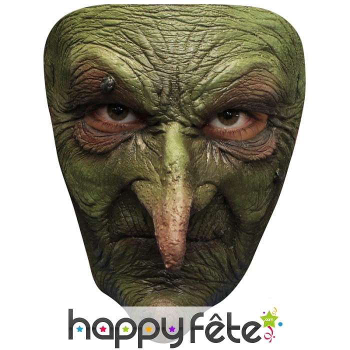 Masque de vilaine sorcière verte