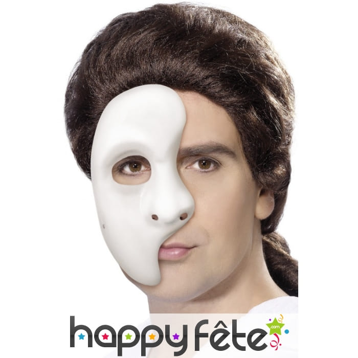 Masque demi-visage fantôme blanc