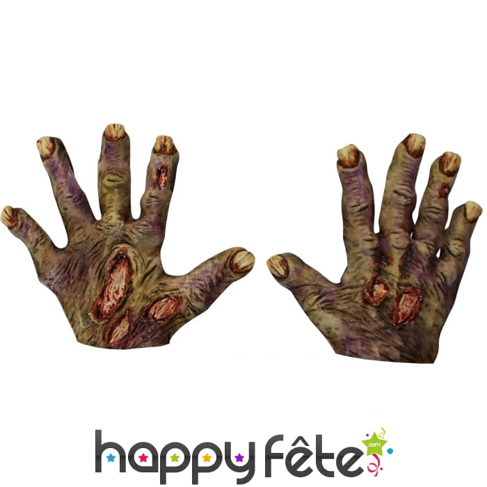 Mains de zombie en latex