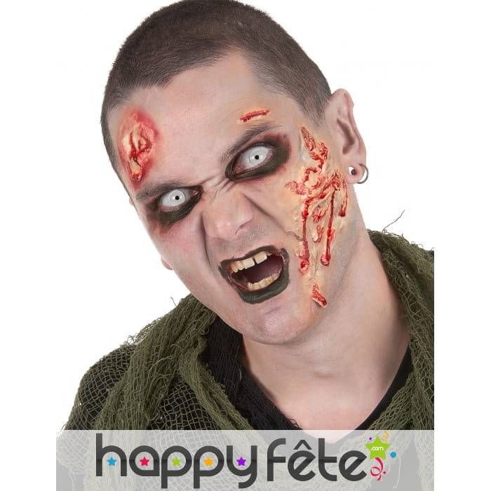 Maquillage de zombie et lentilles
