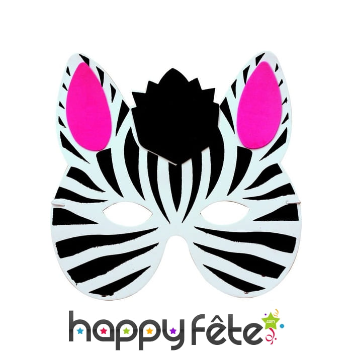 Masque de zèbre pour enfant, en mousse
