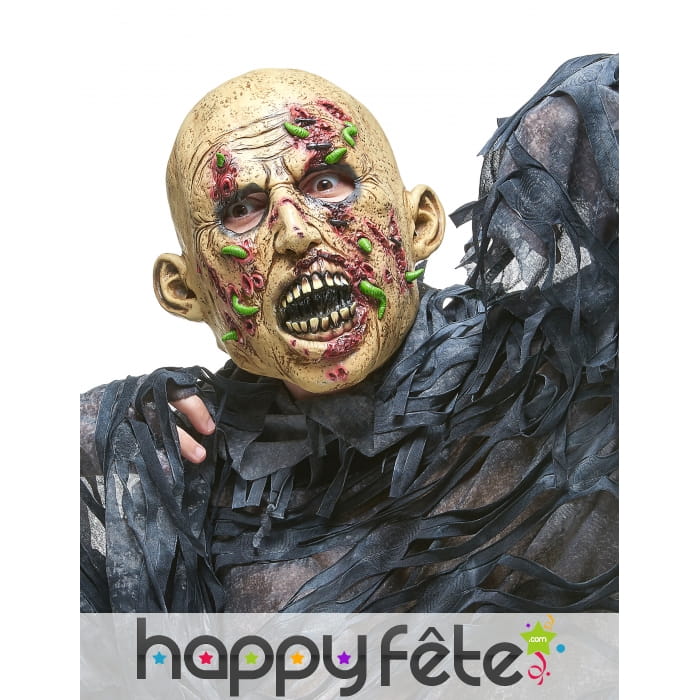 Masque de zombie mangé par des vers
