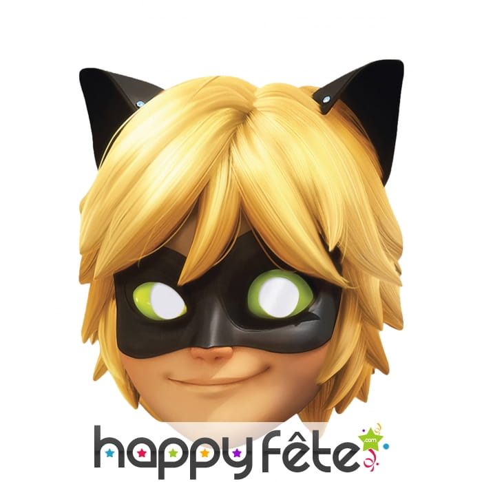 Masque en carton de Miraculous le chat noir, enfant