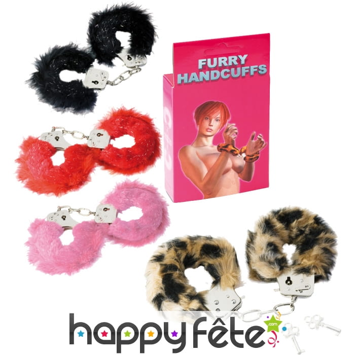 Menottes en fourrure avec clefs