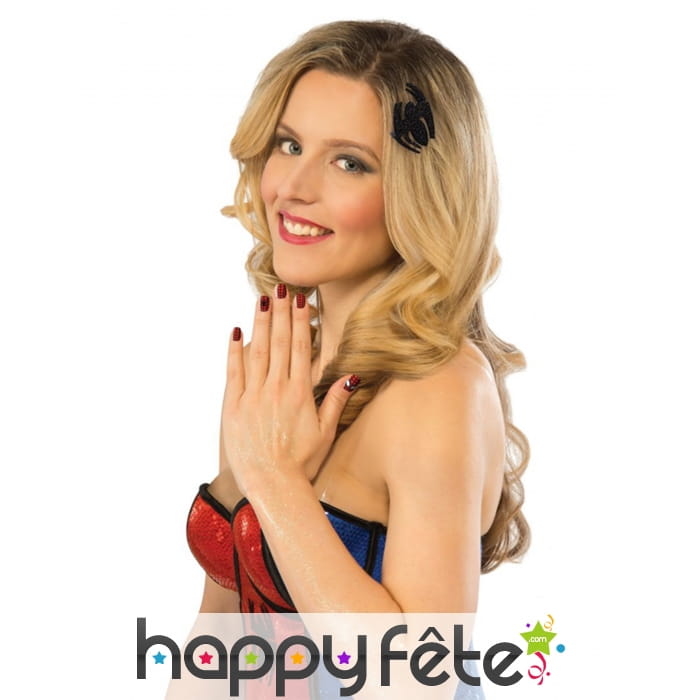 Maquillage et pince à cheveux Spiderman pour femme