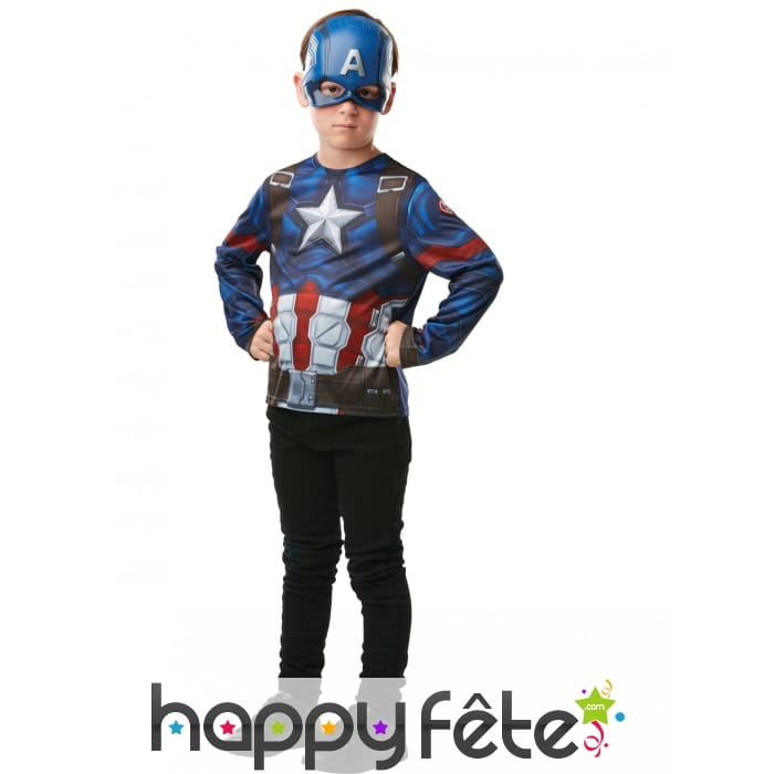 Masque et T-shirt de Captain America pour enfant