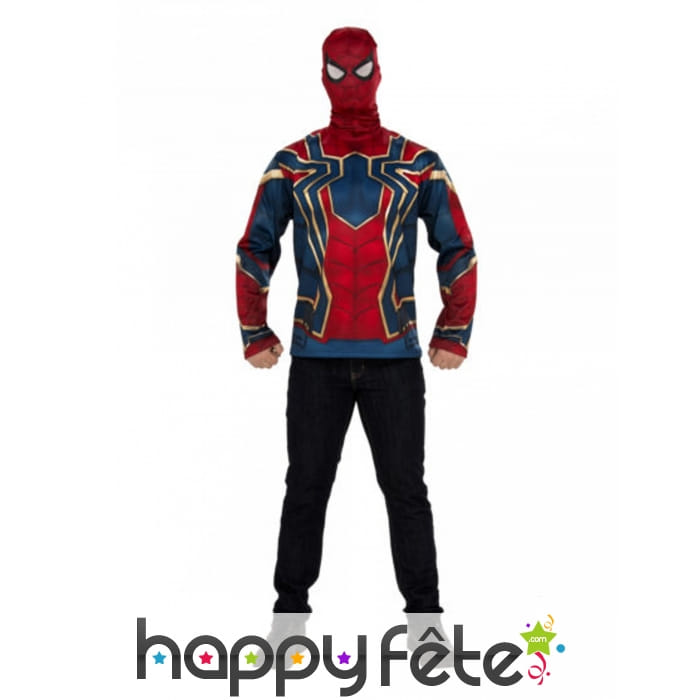 Masque et T-shirt de Iron Spiderman, adulte