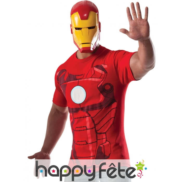 Masque et T-shirt Iron man pour homme