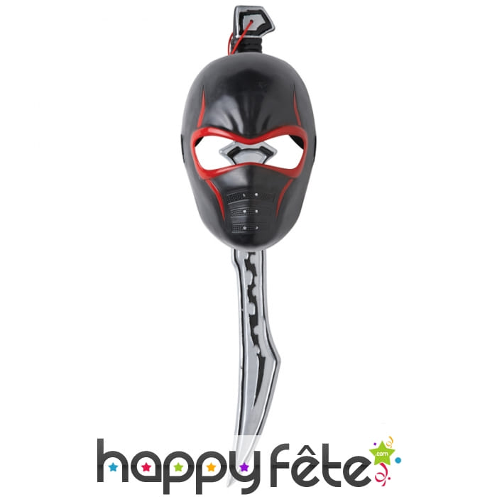 Masque facial de ninja manga avec épée