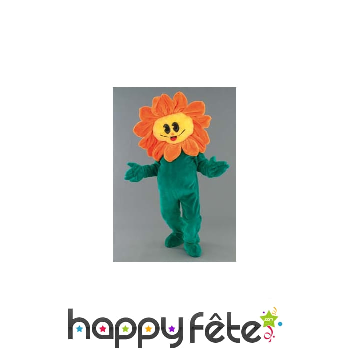 Mascotte fleur orange