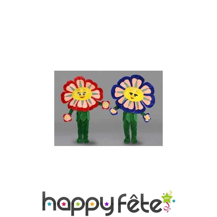 Mascotte fleur rouge ou bleu