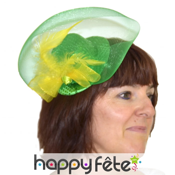 Mini haut de forme Catherinette avec voile assort.