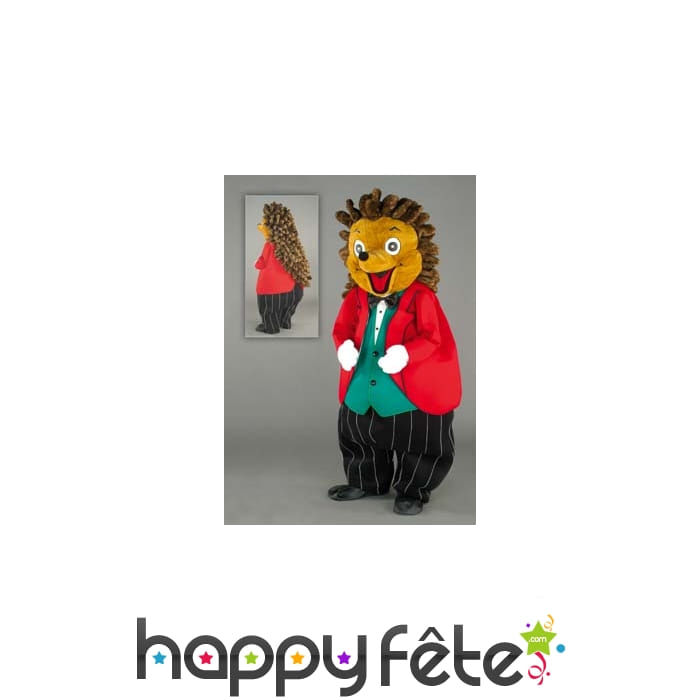 Mascotte herisson en costume