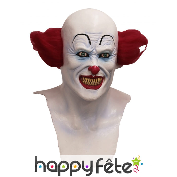 Masque intégral de clown terrifiant avec cou
