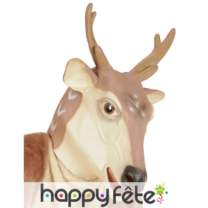 Masque intégral de Renne en latex souple adulte