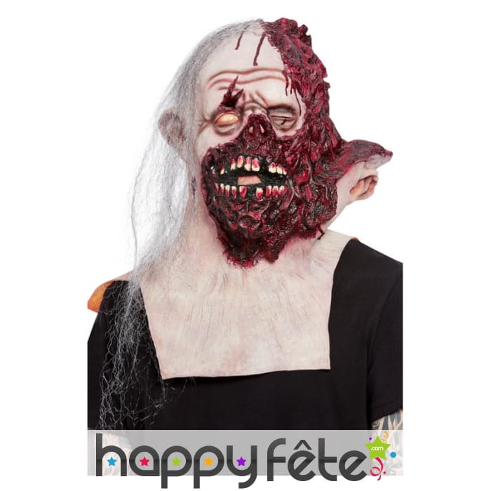Masque intégral de zombie visage décousu, adulte