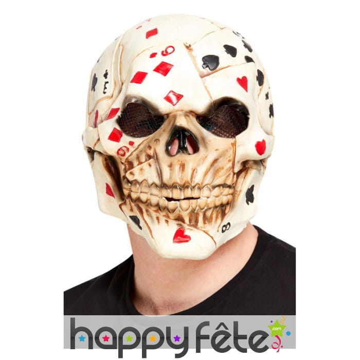 Masque intégral squelette imprimé carte de poker