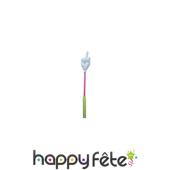 Main lumineuse avec doigt levé