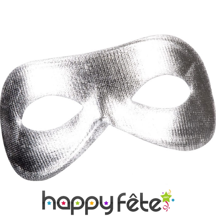 Masque loup argenté en plastique souple