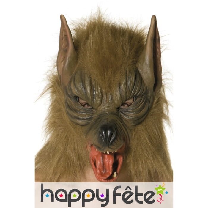 Masque loup avec fourrure