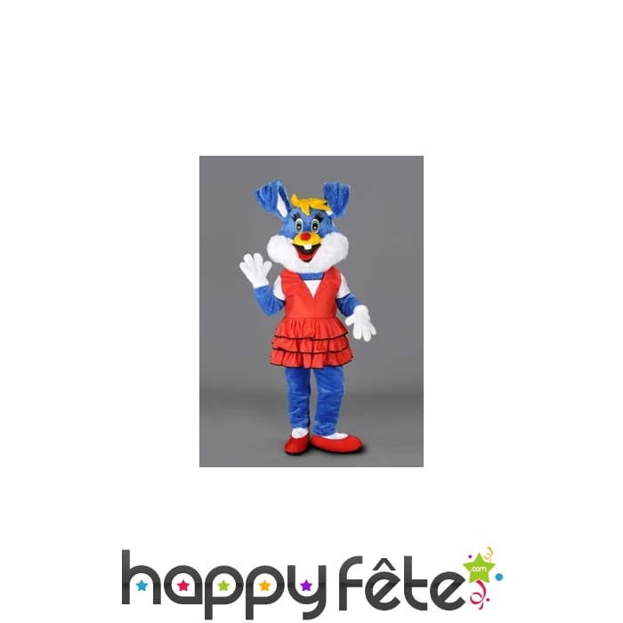 Mascotte lapine bleue