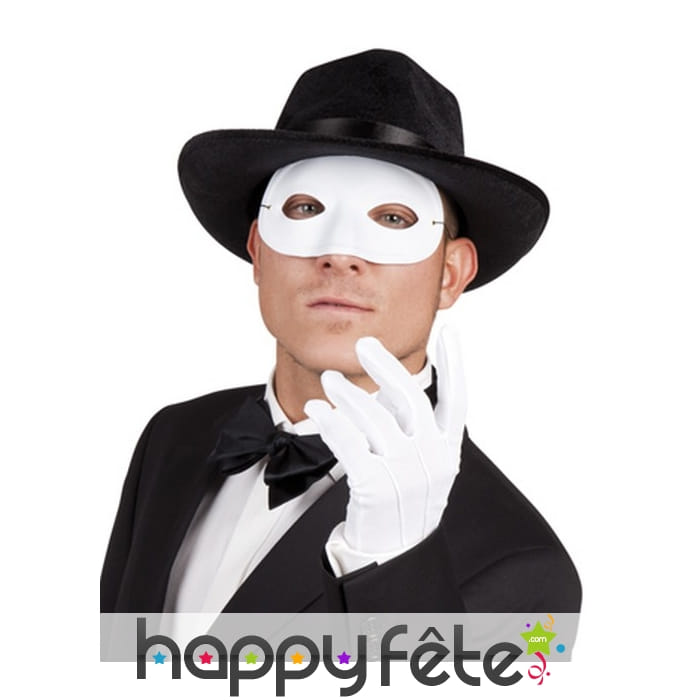 Masque loup blanc uni pour adulte