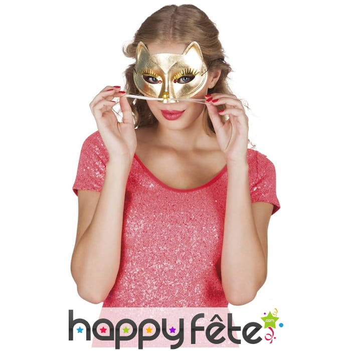 Masque loup de chap doré