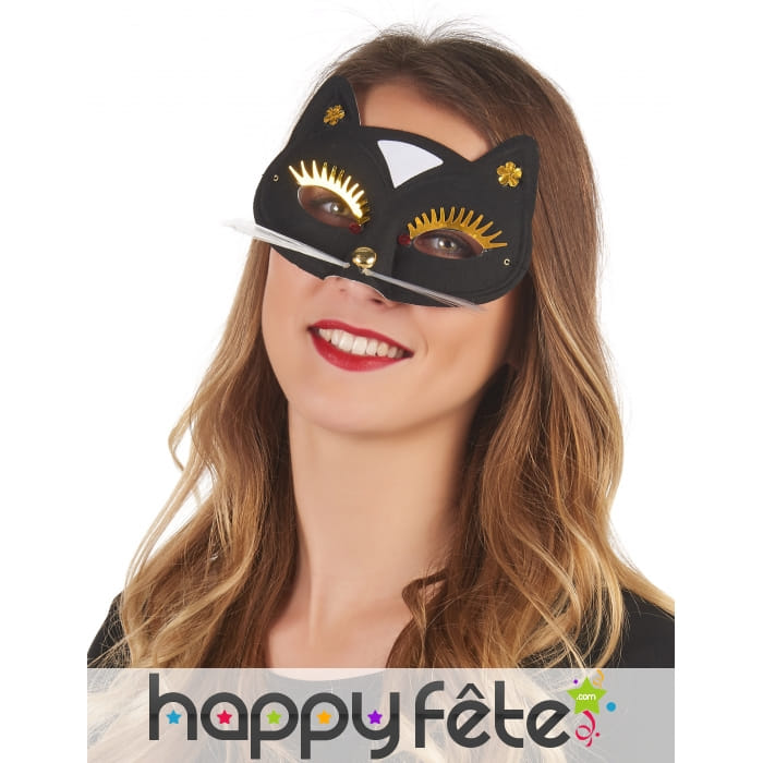 Masque loup de chat noir