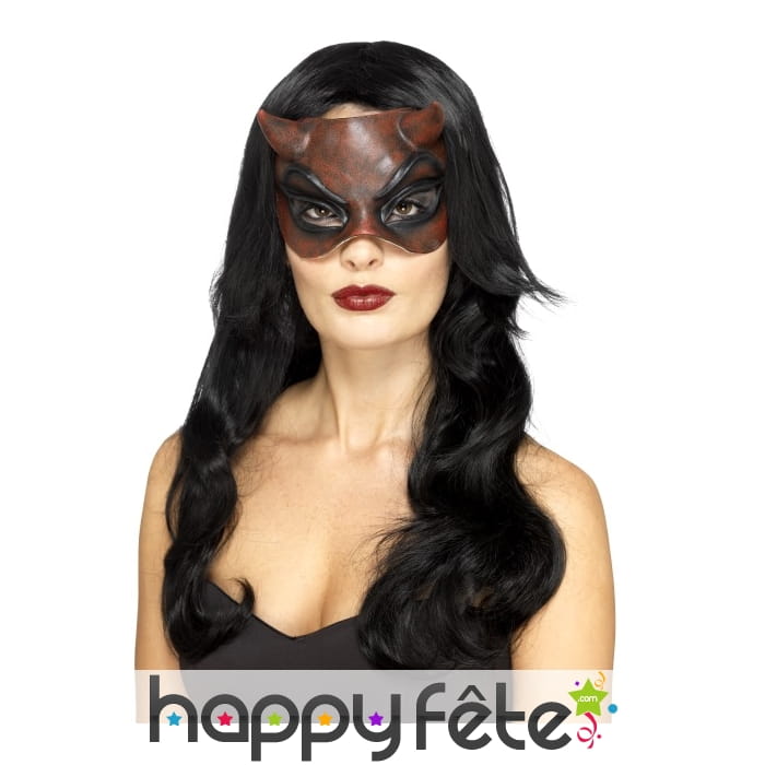 Masque loup de diablesse en latex avec cornes