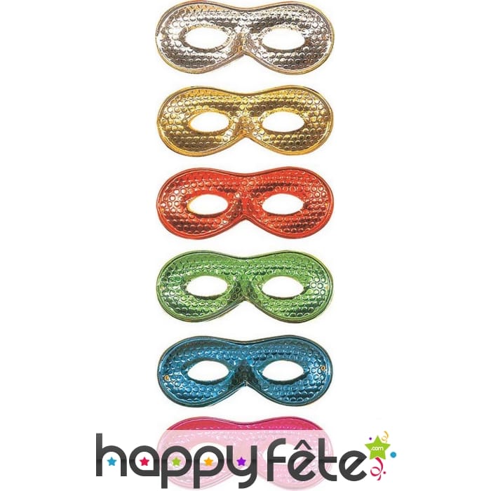 Masque loup domino brillant uni