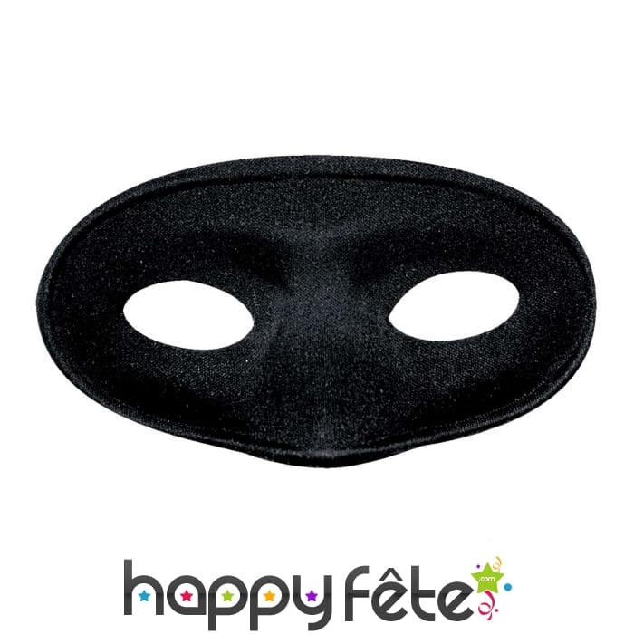 Masque loup noir uni et arrondi