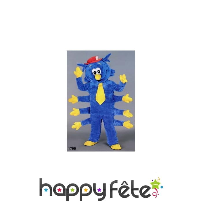 Mascotte mille pattes bleu