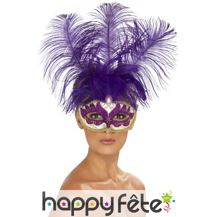 Masque mauve plume