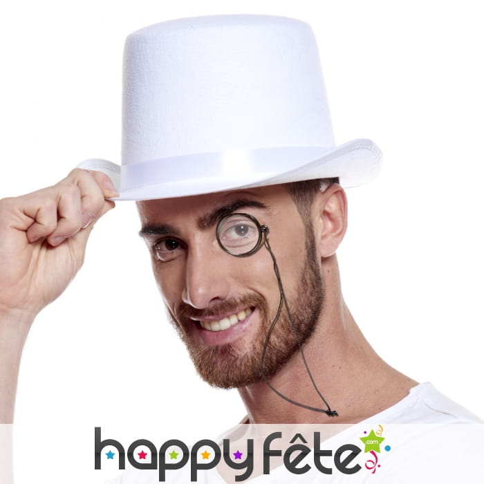 Monocle noir avec cordelette