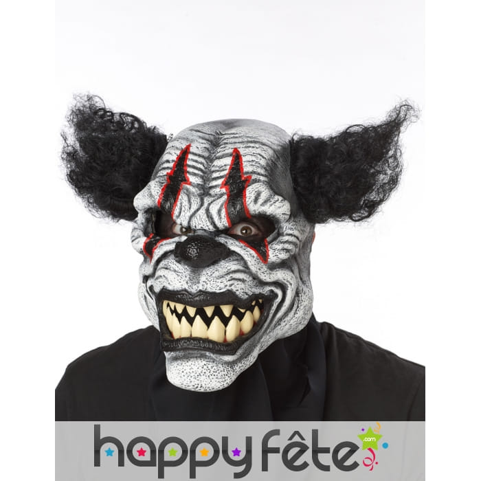 Masque noir de clown terrifiant