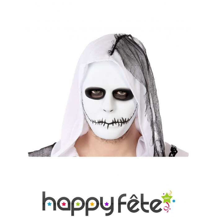 Masque noir et blanc avec bouche scellée, adulte