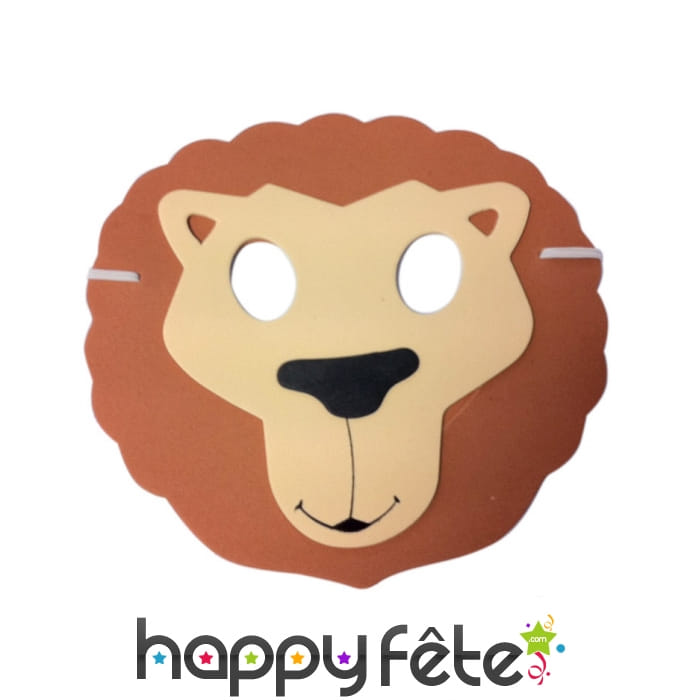 Masque plat de lion pour enfant, en mousse