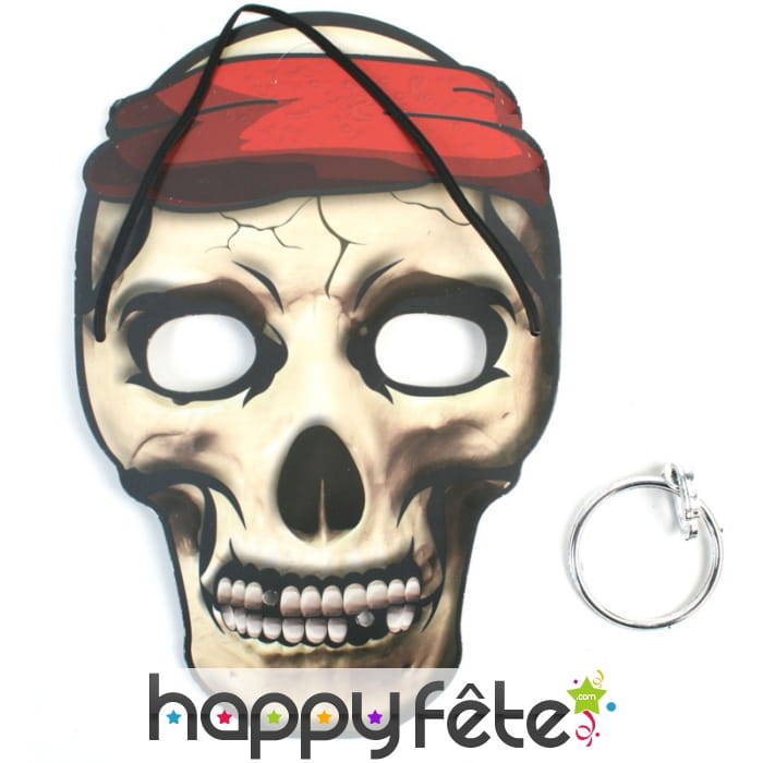 Masque plat de pirate tête de mort